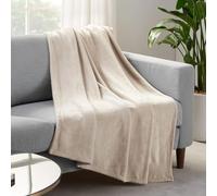 Serta Cozy Plush Thick Fuzzy Super Soft Lightweight Throw Blanket for Bed, Couch, or Travel, Queen (90 in x 90 in), Taupe