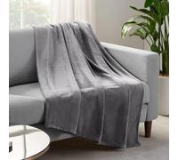 Serta Cozy Plush Thick Fuzzy Super Soft Lightweight Throw Blanket for Bed, Couch, or Travel, Twin (60 in x 80 in), Grey