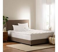 SERTA Down Illusion Soft Hypoallergenic 2 inch Pillowtop Simple Fit Mattress Topper, California King, White