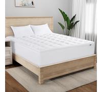 Serta Memory Flex Soft Full Mattress Topper, 2" Pillow Top Mattress Pad, Cushioning Stain Resistant Mattress Protector with 15" Pocket for Secure Fit, Machine Washable, White