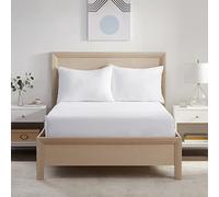 Serta Power Chill Full Size Waterproof Mattress Cover, Soft and Breathable Cooling Mattress Protector, 15" Elastic Deep Pocket for Secure Fit, White