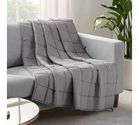 Serta Zen Rest Wrinkle Resistant Adult Heavy Weighted Throw Blanket Filled with Glass Beads, 12 lbs (48 in x 72 in), Grey