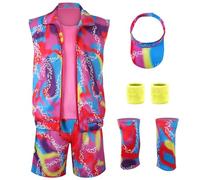 SERTAS 80s Fancy Dress for Women, Workout Costume Accessories Set for Carnival Parties Halloween, Cosplay Couples Outfits 80s 90s (Men, S)