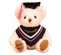 SERTAS Graduation Teddy Bear Gift for University & School Leavers, Soft Plush Keepsake with Graduation Hat, Multi-Colour (20CM Pink)