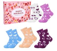 SERTAS Mother's Day Gifts for Mum - 5 Pairs Women’s Fluffy Socks Gift Set with Elegant Box,Super Soft & Warm Bed Socks,Cosy Home Gifts for Mum,Grandma,Wife