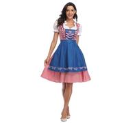 SERTAS Oktoberfest Outfit Women - Floral Bavarian Costume Dress for Halloween and Stage - Fancy Maid Dress