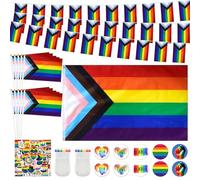 SERTAS Pride Decoration Set,Pride Flag,LGBTQ Accessories,Pride Hand Flags,Large Pride Bunting,Lesbian Flag for Pride Month Pride Parade Street Bar,LGBT Parade Decorations