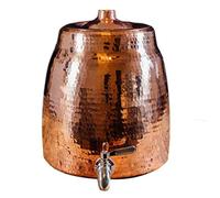 Sertodo Copper, Hand Hammered 100% Pure Copper, Niagara Water Dispenser with Lid, 2.5 Gallon Capacity