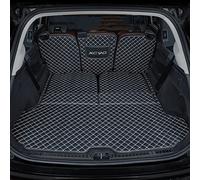 SERTUV Leather Car Rear Trunk Boot Mats Liner, for Volvo XC90 2015-2022 2023 7 Seats Auto Full Coverage Mats Carpets Customization Boots Tray Accessories,BlackBeige-Bottom+Back