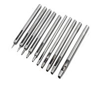 SERUCARY 10 Pieces Punching Set Leather Hole Punch Set Round Hollow Punch Kit Leatherworking Tools Steel Non Slip Grip suitable for watch