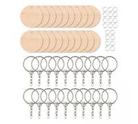 SERUCARY 20 Wooden Keychains with Rings And Chains for Jewelry Making, Personalized Decorative Items, Gifts for Friends And Family, 3 Pcs