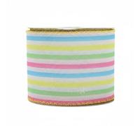 SERUCARY Easter Ribbon Wired Ribbon Craft Ribbon Decorative Ribbon with Flexible Wire Edge for Gift Baskets Polyester Material Suitable for Gift Wrapping Party Decoration Event Styling, 1