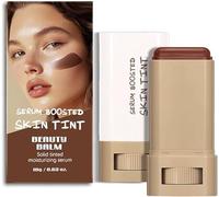Serum Boosted Skin Tint Balm, Foundation Stick Beauty Balm Serum Boosted Skin Tint, Solid Tinted Moisturizing Serums Contour Stick, Full Coverage Concealer Balm, Natural Finish Makeup, For Women (#1)