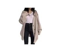 SERUMY Cardigan Women V-Neck Loose Knit Cardigan Fashion Lazy Ins Cardigan Sweater Vintage Casual College Style Cardigan-2,L
