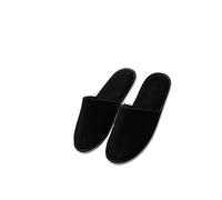 SERUMY Disposable Slippers 5 Pairs/Lot Winter Slippers Men Women Disposable Hotel Slippers Home Slides Travel Sandals Hospitality Guest Footwear-Black,23Cm
