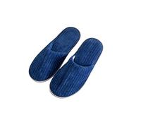 SERUMY Disposable Slippers 5 Pairs Winter Slippers Men Women Hotel Disposable Slides Home Travel Sandals Hospitality Footwear-Navy,One Size