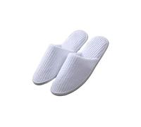 SERUMY Disposable Slippers 5 Pairs Winter Slippers Men Women Hotel Disposable Slides Home Travel Sandals Hospitality Footwear-White,One Size