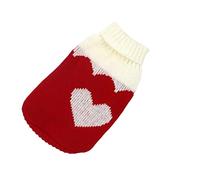 SERUMY Dog Clothes Warm Dog Clothes For Small Medium Dogs Knitted Cat Sweater Pet Clothing For Chihuahua Bulldogs Puppy Costume Coat Winter-Red Heart,Xxxl