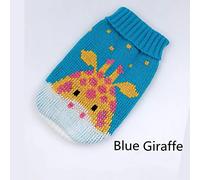 SERUMY Dog Clothes Warm Dog Clothes For Small Medium Dogs Knitted Cat Sweater Pet Clothing For Chihuahua Bulldogs Puppy Costume Coat Winter-Blue Giraffe,Xl