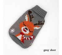 SERUMY Dog Clothes Warm Dog Clothes For Small Medium Dogs Knitted Cat Sweater Pet Clothing For Chihuahua Bulldogs Puppy Costume Coat Winter-Gray Deer,Xl