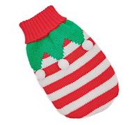 SERUMY Dog Clothes Warm Dog Clothes For Small Medium Dogs Knitted Cat Sweater Pet Clothing For Chihuahua Bulldogs Puppy Costume Coat Winter-Red Green,L