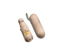 SERUMY Mini Mubrella 8-Ribs Anti Uv Blocking Shade Umbrellas Rain And Sun Fold Capsule Beach Parasol Mini Pocket Umbrella For Women-Beige Coffee Withbox