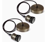 Seruno Ceiling Pendant Light Fitting, 2PCS Light Fittings Ceilings,Vintage Ceiling Pendant E27 Lamp Holder Braided Light Fitting, Suitable for Kitchen Island, Home, Bar DIY, Bronze