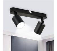 Seruno X 2 Way Ceiling Light Bar, Adjustable GU10 Spotlight Metal Matt Black, Modern Industrial Ceiling Lights for Kitchen Bedroom Living Room Hallway Dining Room, Bulb Not Included