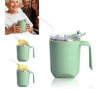 Seruno X 3-in-1 Adult Sippy Cup, 400ml Anti Choke Spill Proof Cup with Lid and 30cm Straw, Spill Proof Adult Sippy Cup with Handle, Beakers for Elderly for Disabled Adults Drinking Aids