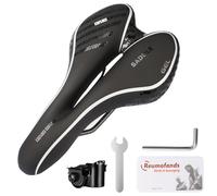 Seruno X Mountain Bike Saddle, Comfortable Bicycle Saddle, Gel Bike Seat Cover, Breathable PU Leather Cycling Saddle, Shock Absorbing, Waterproof, Universal