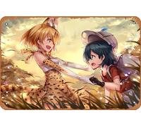 Serval, Kemono Friends, Kaban Anime Poster Home Wall Art Decoration Retro Metal Tin Sign 8x12 inch