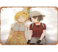 Serval (Kemono Friends), Kemono Friends, Kaban (Kemono Friends) Anime Poster Home Wall Art Decoration Retro Metal Tin Sign 8x12 inch