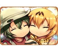 Serval (Kemono Friends), Kemono Friends, Kaban (Kemono Friends) Anime Poster Home Wall Art Decoration Retro Metal Tin Sign 8x12 inch