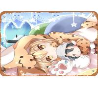 Serval (Kemono Friends), Kemono Friends, Kaban (Kemono Friends) Anime Poster Home Wall Art Decoration Retro Metal Tin Sign 8x12 inch