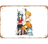 Serval (Kemono Friends), Kemono Friends, Kaban (Kemono Friends) Anime Poster Home Wall Art Decoration Retro Metal Tin Sign 8x12 inch
