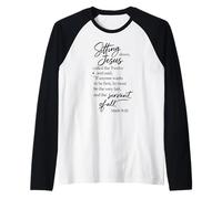 Servant of All Be First Last Mark 9:35 Jesus Scripture Pray Raglan Baseball Tee