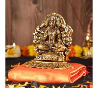 Servdharm Panchmukhi Hanuman Murti | Statue for Home Decor, Gifting, Protection from Evil Eye, 14.7 cms( Gold)
