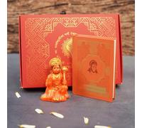 Servdharm Resin Hanuman murti and Chalisa Gift Set | Pocket Book in Hindi and English Scripts | Perfect for Daily Worship and Home Decor