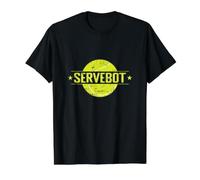 ServeBot Tennis Player Humor Value Graphic T-Shirt, Men, Black, XL