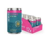 SERVED Cosmopolitan Cocktails, 14.9% ABV, 12 x 125ml Cans | Premium Quality, Bar Strength, Pre-Mixed & Ready To Drink