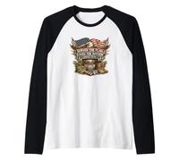 Served Flag Loved Nation Since 1776 Veteran Eagle US Raglan Baseball Tee
