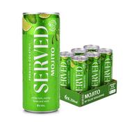 SERVED Mojito Cocktail, 8% ABV, Premium Bar Quality Cocktails, Pre-Mixed & Ready To Drink, 6 x 250ml Cans
