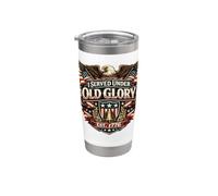 Served Under Glory Est 1776 Veteran Military Eagle USA Stainless Steel Insulated Tumbler