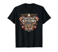 Served Under Glory Est 1776 Veteran Military Eagle USA Value Graphic T-Shirt, Men, Black, L