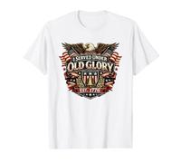 Served Under Glory Est 1776 Veteran Military Eagle USA Value Graphic T-Shirt, Men, White, L
