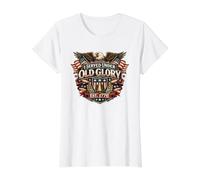 Served Under Glory Est 1776 Veteran Military Eagle USA Value Graphic T-Shirt, Women, White, S
