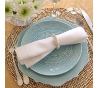 SERVEL 20 * 20cm Linen Napkins Hemstitch Napkin Natural Linen Dinner Napkins Table Linen Napkins White Color Pure Linen Fabric