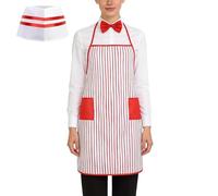 Server Attire Kit - Fabric Blend Service Apparel Ensemble, Ice cream Vendor Suit Clothing Collection With Carnival Style Beverage Stall Look, Masquerade Inspired Presentation Wearable Form