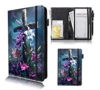 Server Book for Waitress & Waiter 9" x 5" Serving Books Organizer with Zipper Money Pocket Restaurant Guest Check Book Pen Holder Wallet Note Pads Fit Server Aprons,Christian Jesus Cross Flower
