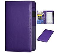 Server Books for Waitress - Leather Waiter Book Server Wallet with Zipper Pocket, Cute Waitress Book&Waitstaff Organizer with Money Pocket Fit Server Apron（Classic Purple）